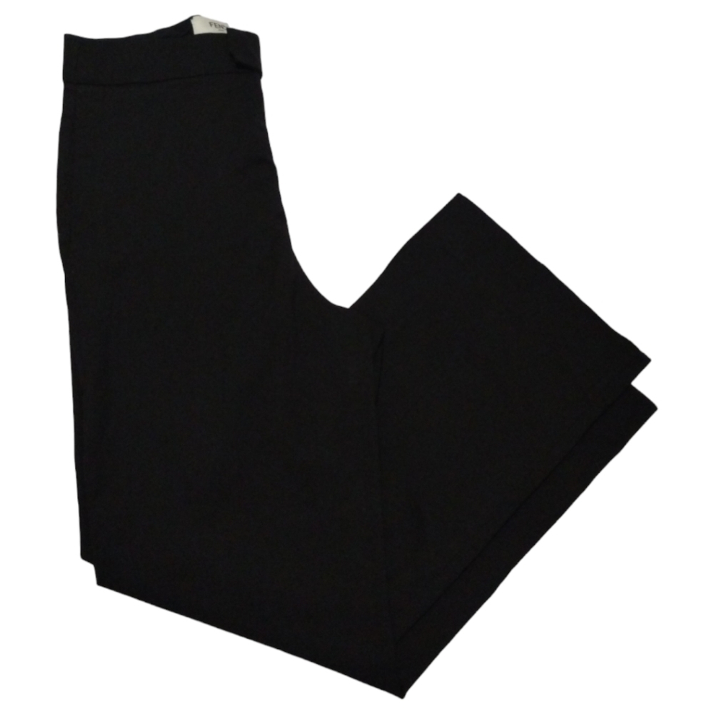 FENDI Wool Blend Slit Wide Leg Flat Front Trouser High Rise Pants - Picture 6 of 7